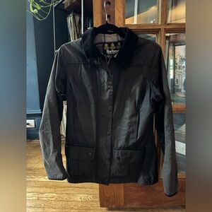 Barbour Waxed Jacket - Dark Gray - Size US 4 UK 8